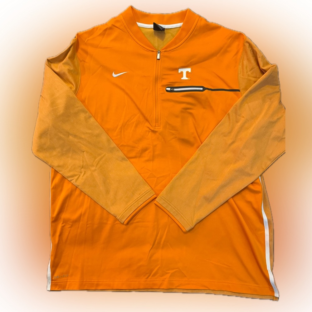Nike Tennessee Volunteers Logo Split Hem Orange Quarter-Zip Pullover Men’s XXL